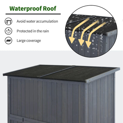 MCombo Outdoor Wood Storage Cabinet, Garden Tool Shed 1900