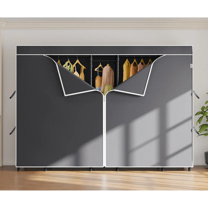 VIPEK V50 Extra Large Portable Closet Rack Bedroom Armoire Freestanding Wardrobe Closet, Heavy Duty Clothes Rack Multi-Functional Metal Clothing Rack for Hanging Clothes, Max Load 1300lbs, Black