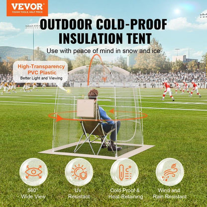 VEVOR Sports Tent Instant Tent Shelter Weather Proof 1 Person Clear Bubble Tent