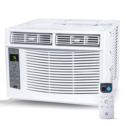 Window AC Unit 6000 BTU, Efficient Cooling Window Air Conditioner with Remote and App Control, Window-Mounted Room Air Conditioner for Rooms up to 250 Sq.ft, 3 Fan Speeds, Easy Install Kits
