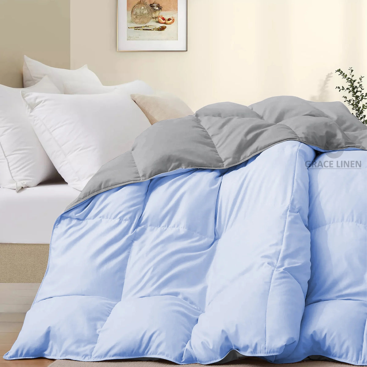 Bedding Comforter Cal King Size, Duvet Insert, Quilted Comforter with Corner Tabs, All Season Lightweight Quilt, Down Alternative Hotel Comforter Cal King Size 96X102 Baby Pink