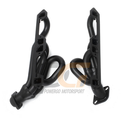 Exhaust Shorty Headers 1-1/2 x 2-1/2 inch. Black Paint for 1996-2002 Dakota Durango Ram 1500 2500 3500 5.2L 5.9L Magnum V8
