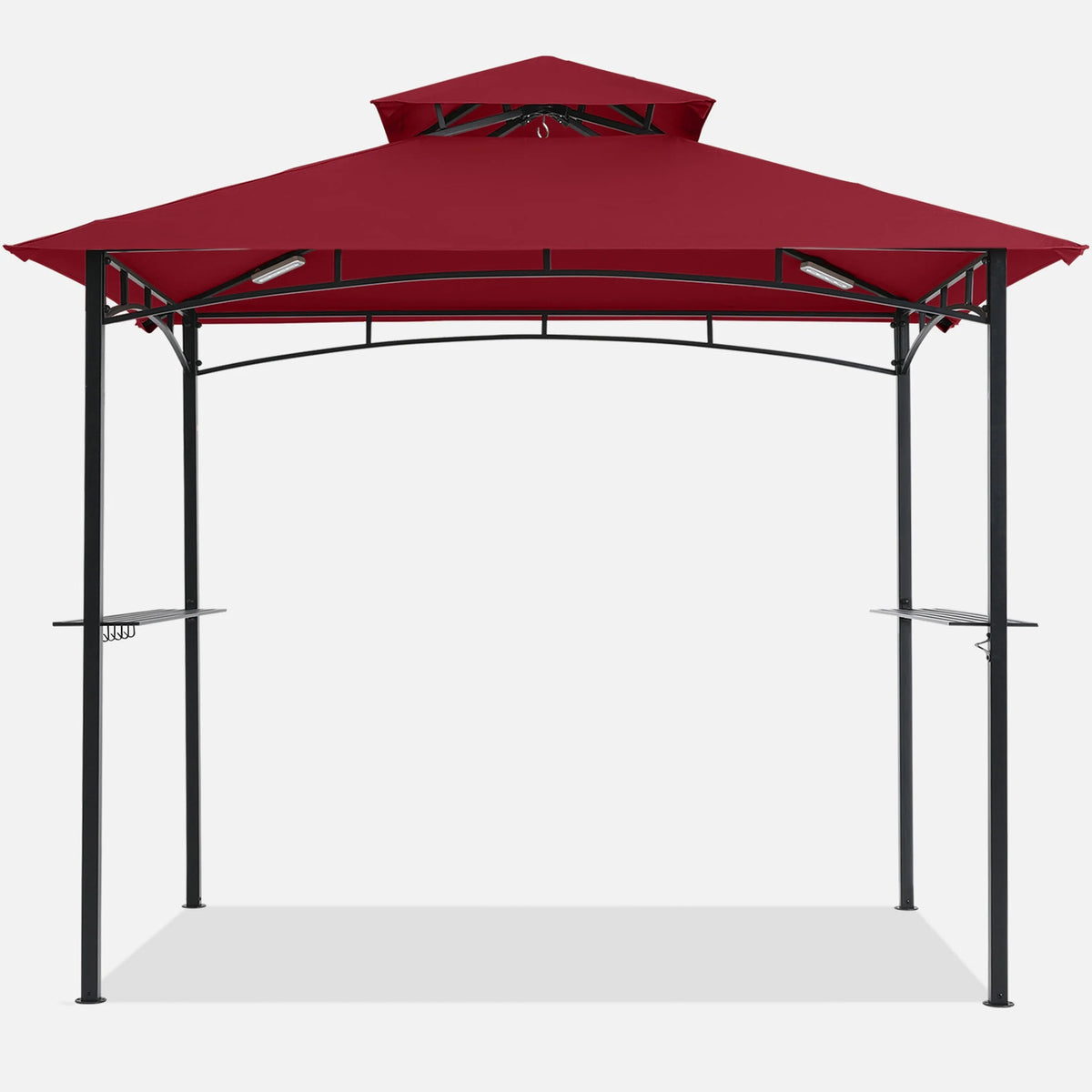 MASTERCANOPY 8' x 5' Grill Gazebo Outdoor BBQ Gazebo Canopy with LED Lights for Patio, Brown