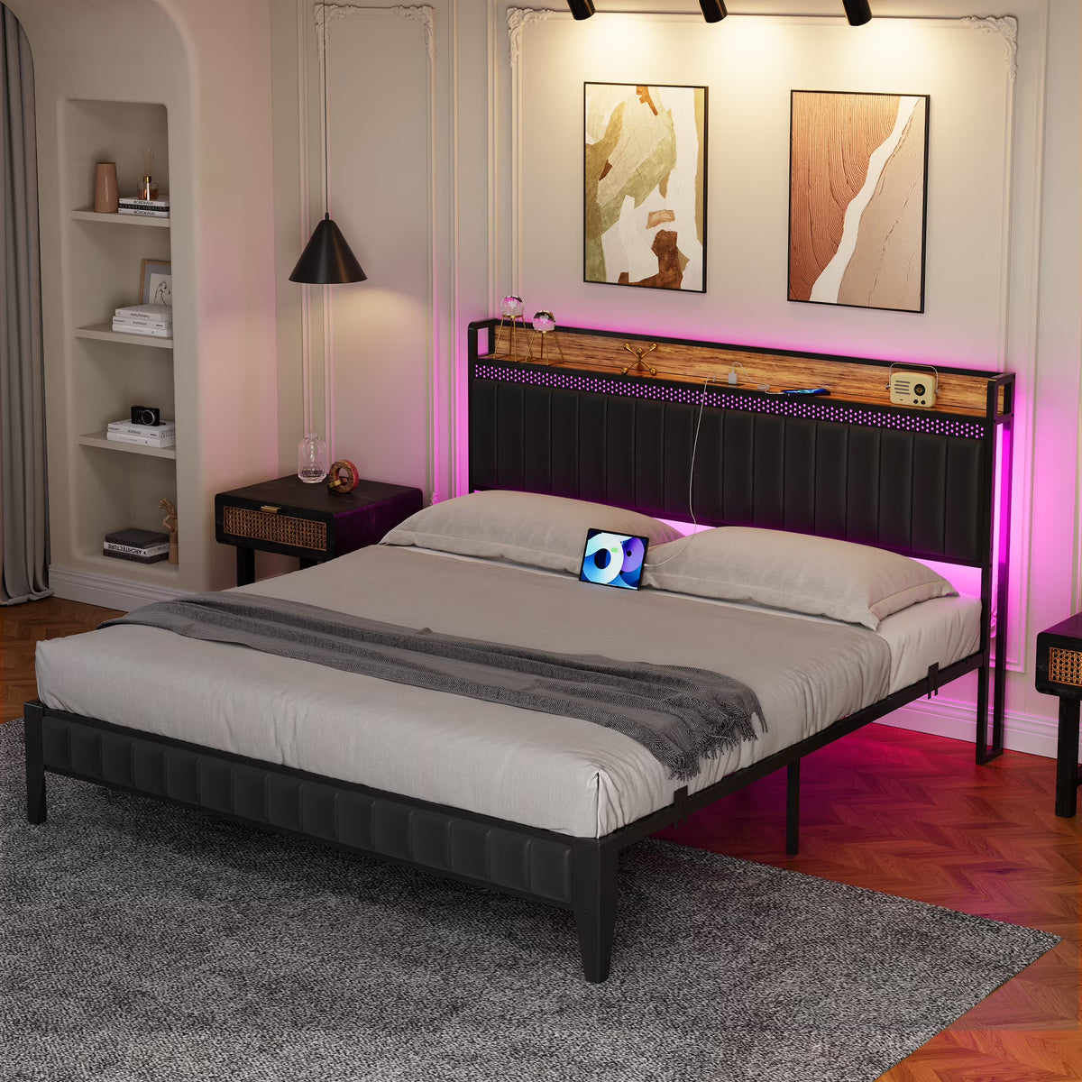 WhizMax Under Bed Storage Platform Bed Frame, Queen