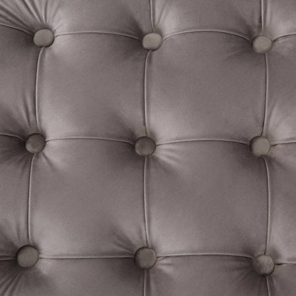 WestinTrends Wordford Round Velvet Tufted Storage Ottoman, Velvet Navy Blue