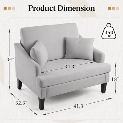 Bezseller Oversized Accent Chair with High Back, Armchair for Living Room or Bedroom, Beige