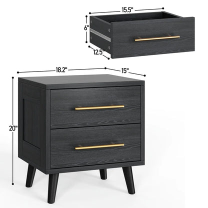 Aiho 4 Pieces Bedroom Furniture Set, Includes Queen Bed Frame, Nightstands Set of 2, Double Wide 6-Drawer Dresser - White