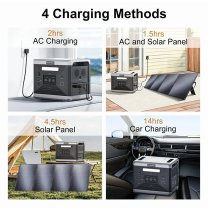 Solarplay 2400W(4800W Peak) Solar Generator, with 400W Solar Panel,2160Wh Portable LiFePO4 Battery Power Station for Camping Home Backup RV