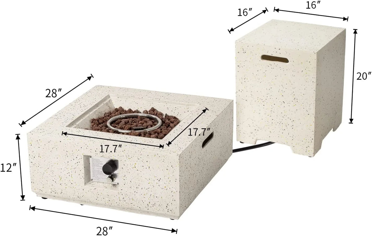 COSIEST 40,000 BTU Outdoor Camping Bonfire 28-inch Round Propane Fire Pit Table Set with Stainless steel
