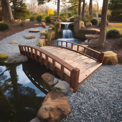 SamsGazebos 6 Foot Japanese Garden Bridge, Brown