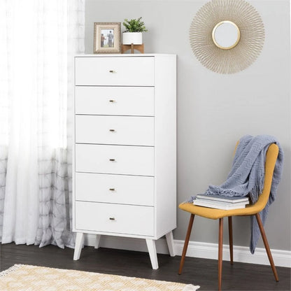 Home Square 2-Piece Set with Modern Tall 6-Drawer Chest & 7 Drawer Dresser