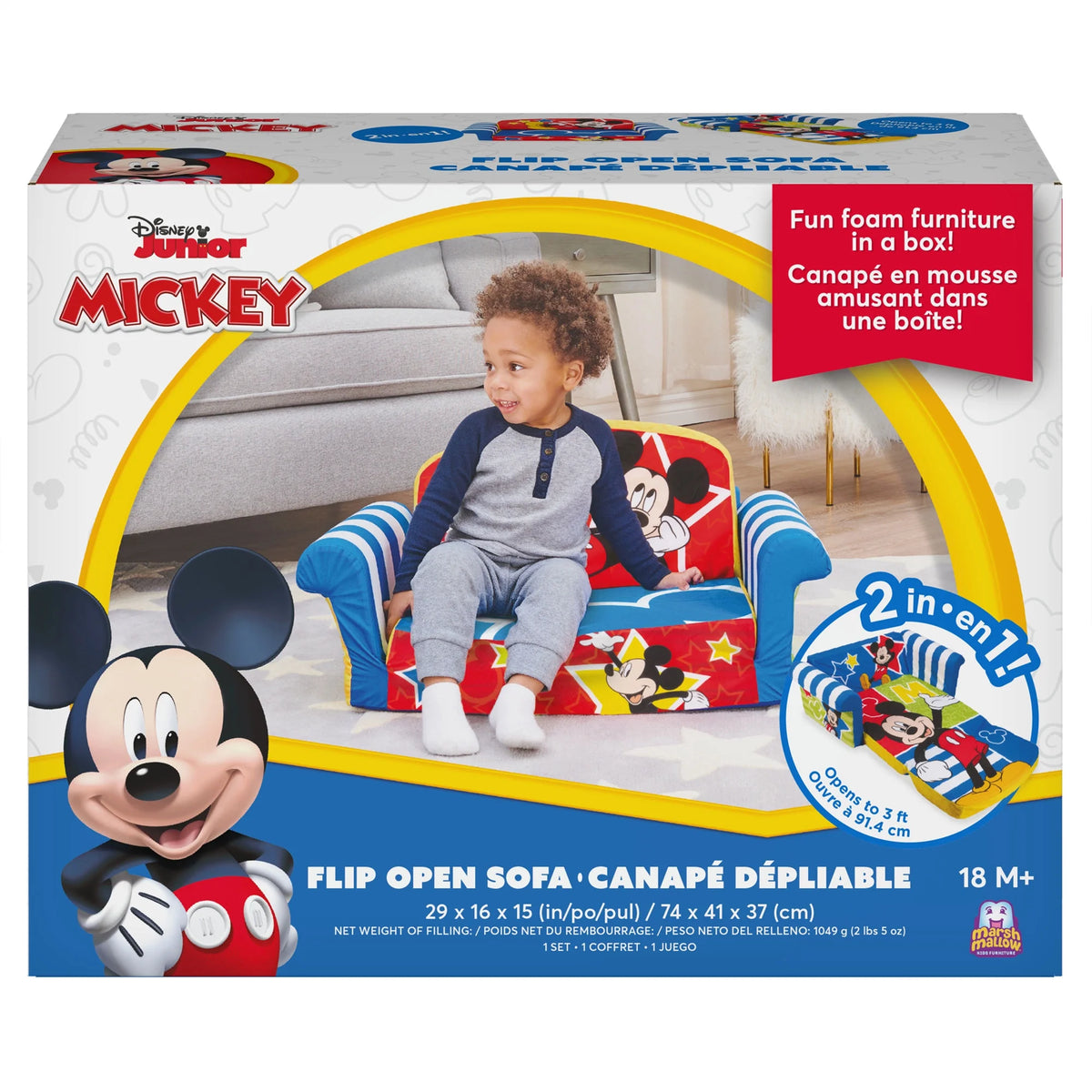 Marshmallow Furniture 2 Pack 2-in-1 Flip Open Foam Sofa Bed, Toy Story 4