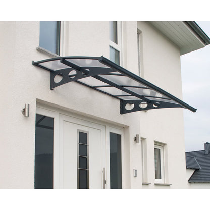 Palram - Canopia Herald 6690 22' x 5' Polycarbonate/Galvanized Steel Awning - Gray/Mist