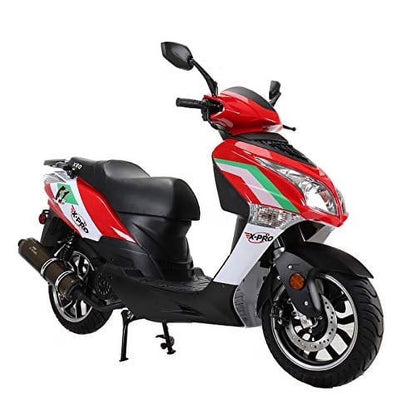X-Pro Brand New 150cc Gas Moped Motorcycle, 13" Aluminum Wheels, Electric/Kick Start Large Headlights!