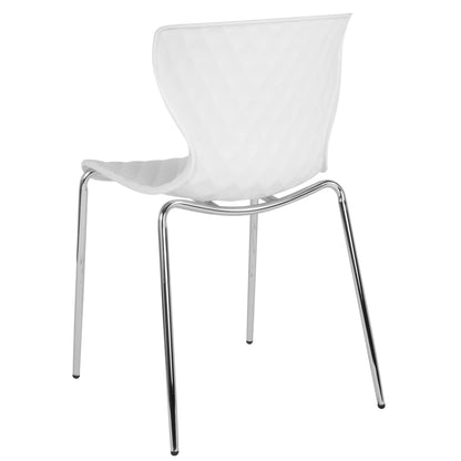 BizChair 4 Pack Contemporary Design Orange Plastic Stack Chair