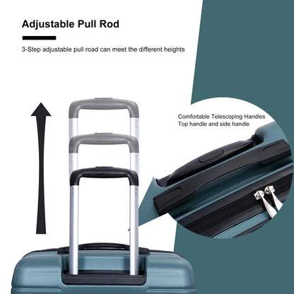 3 Piece Luggage Sets, PC Lightweight Durable Expandable Suitcase with 2 Hooks and TSA Lock, Suitcases with Wheels,21in 25in 29in,Gray