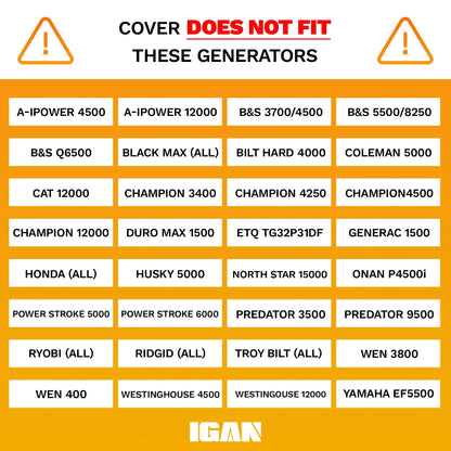 IGAN Generator Tent Waterproof Portable Cover for 3500�C12000 Watt 9,2 lb. Black