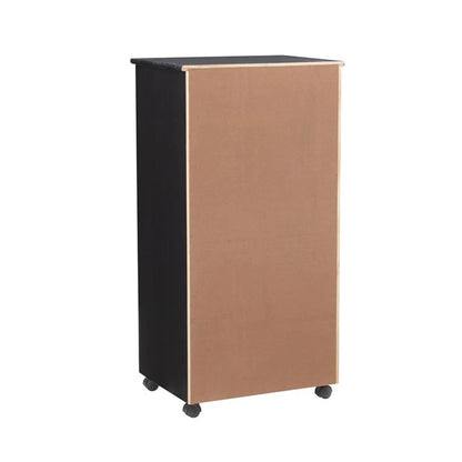 Linon Callie Eight Drawer Rolling Storage Cart in Natural Stained Wood