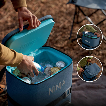 Ninja Outdoor FrostVault Go 24-Can Soft Cooler with Cold Dry Zone, Lakeshore Blue - FF124NV