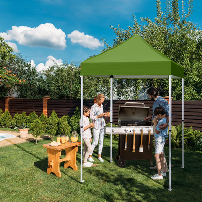 EAGLE PEAK 5x5 Pop Up Canopy Tent Instant Outdoor Canopy Easy Set-up Straight Leg Folding Shelter（Blue）