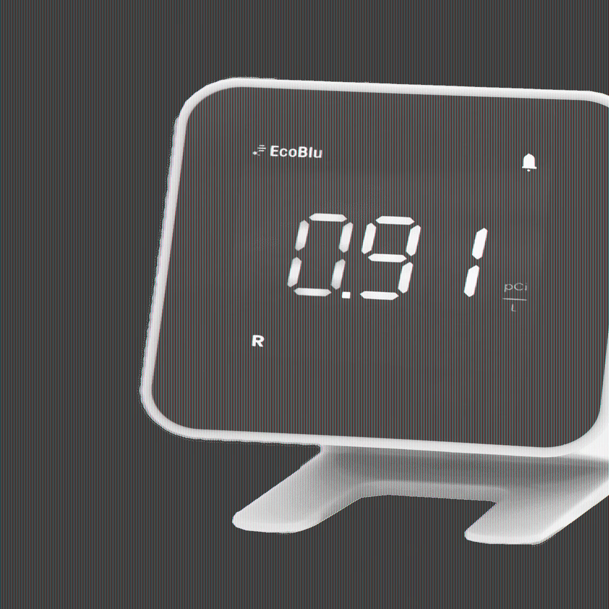 Ecosense EB100 EcoBlu, Digital Radon Detector, Fast & Accurate, Short-Term and Long-Term Monitoring, Full Size LED Screen, Easy to Use (White)