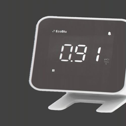 Ecosense EB100 EcoBlu, Digital Radon Detector, Fast & Accurate, Short-Term and Long-Term Monitoring, Full Size LED Screen, Easy to Use (White)
