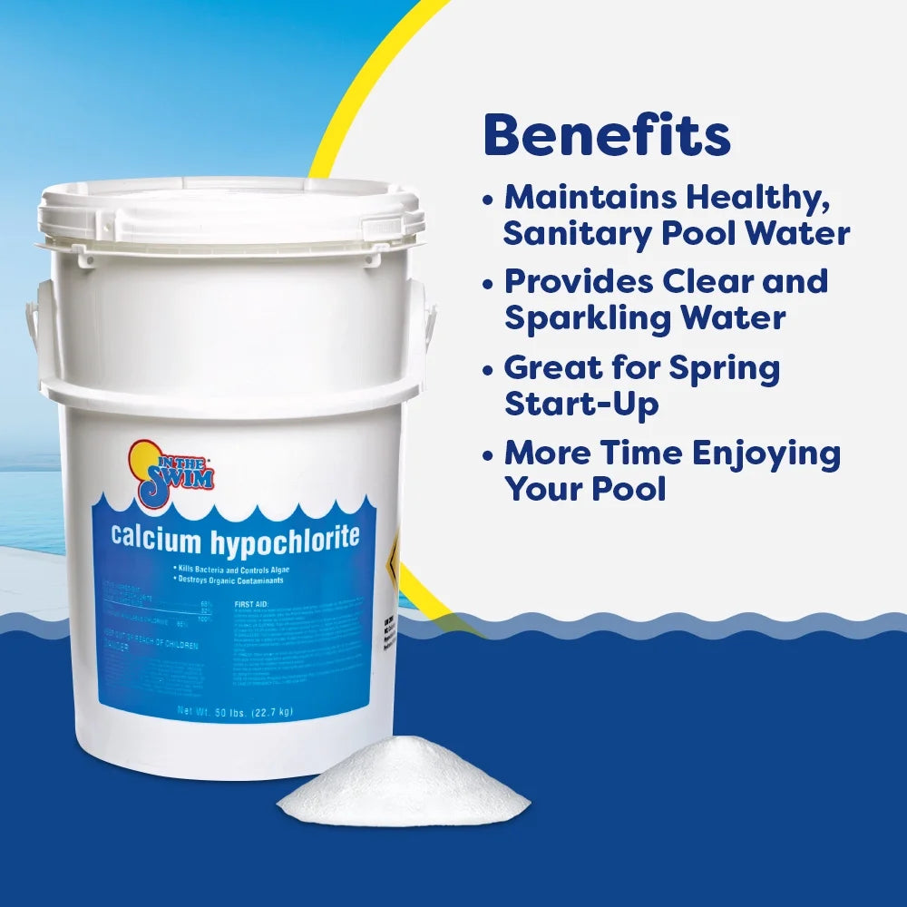 In The Swim Chlorine and Shock Bundle for Sanitizing Swimming Pools �C Includes 50 Pound Bucket of 3 Inch Stabilized Chlorine Tablets and 50 Pound Bucket of 68% Cal-Hypo Pool Shock