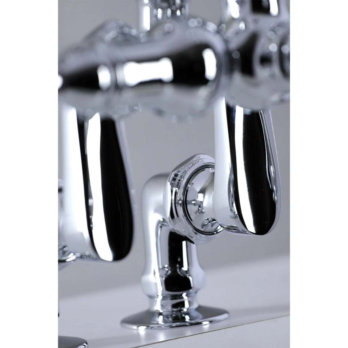 Kingston Brass Vintage Deck Mount Clawfoot Tub Faucet with Hand Shower Brushed Nickel Brushed