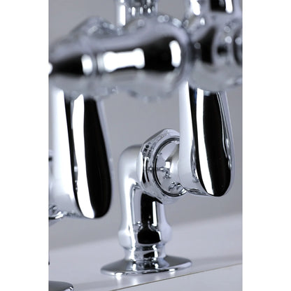 Kingston Brass Vintage Deck Mount Clawfoot Tub Faucet with Hand Shower Brushed Nickel Brushed
