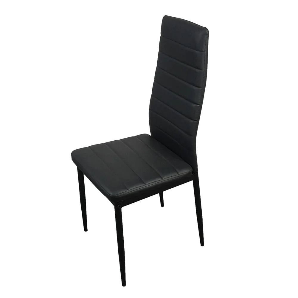 Zimtown Set of 4 Dining Side Chairs PU Leather Elegant Design Home Kitchen Furniture Black