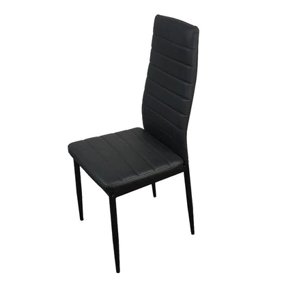 Zimtown Set of 4 Dining Side Chairs PU Leather Elegant Design Home Kitchen Furniture Black