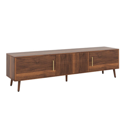 Runforrest Mid Century TV Stand with 2 Drawers, Media Console Table for TVs up to 80'' for Living room, Bedroom, Home Theatre, Walnut