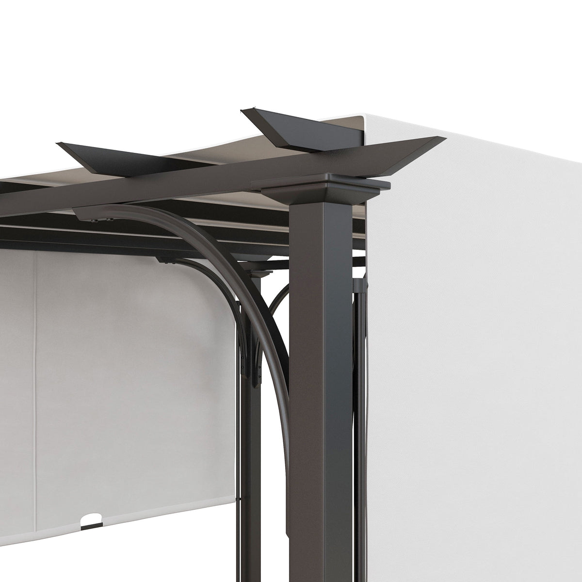 Outsunny 10' x 10' Steel Patio Pergola with Canopy Beige