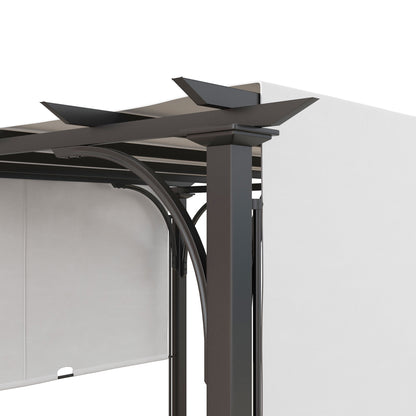 Outsunny 10' x 10' Steel Patio Pergola with Canopy Beige