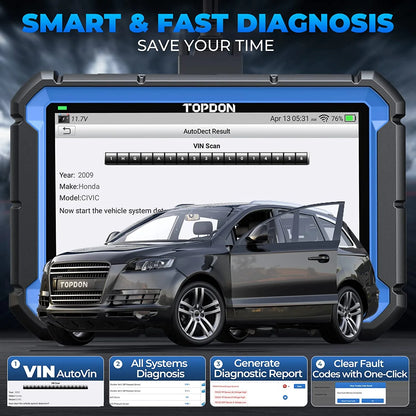 TOPDON ArtiDiag Pro Car Diagnostic Scan Tool, Online-Coding & OE-Level Full Systems Diagnosis, 31+Maintenance OBD2 Scanner 2-Year Free Update