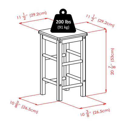 Winsome Suzanne 3-PC Space Saver Set, 2 Tuck-away stools, Teak Finish