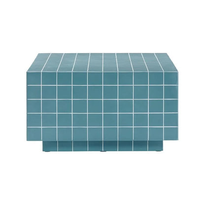 Pemberly Row Contemporary Blue Tile Indoor / Outdoor Coffee Table