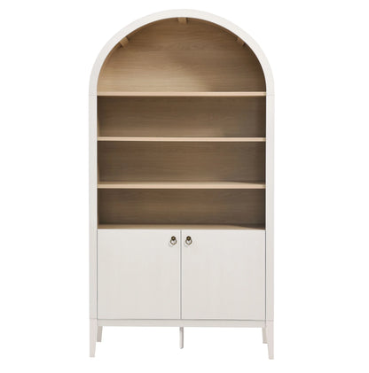 Modway Nolan 74" Tall Arched Storage Display Cabinet Bookshelf in Black