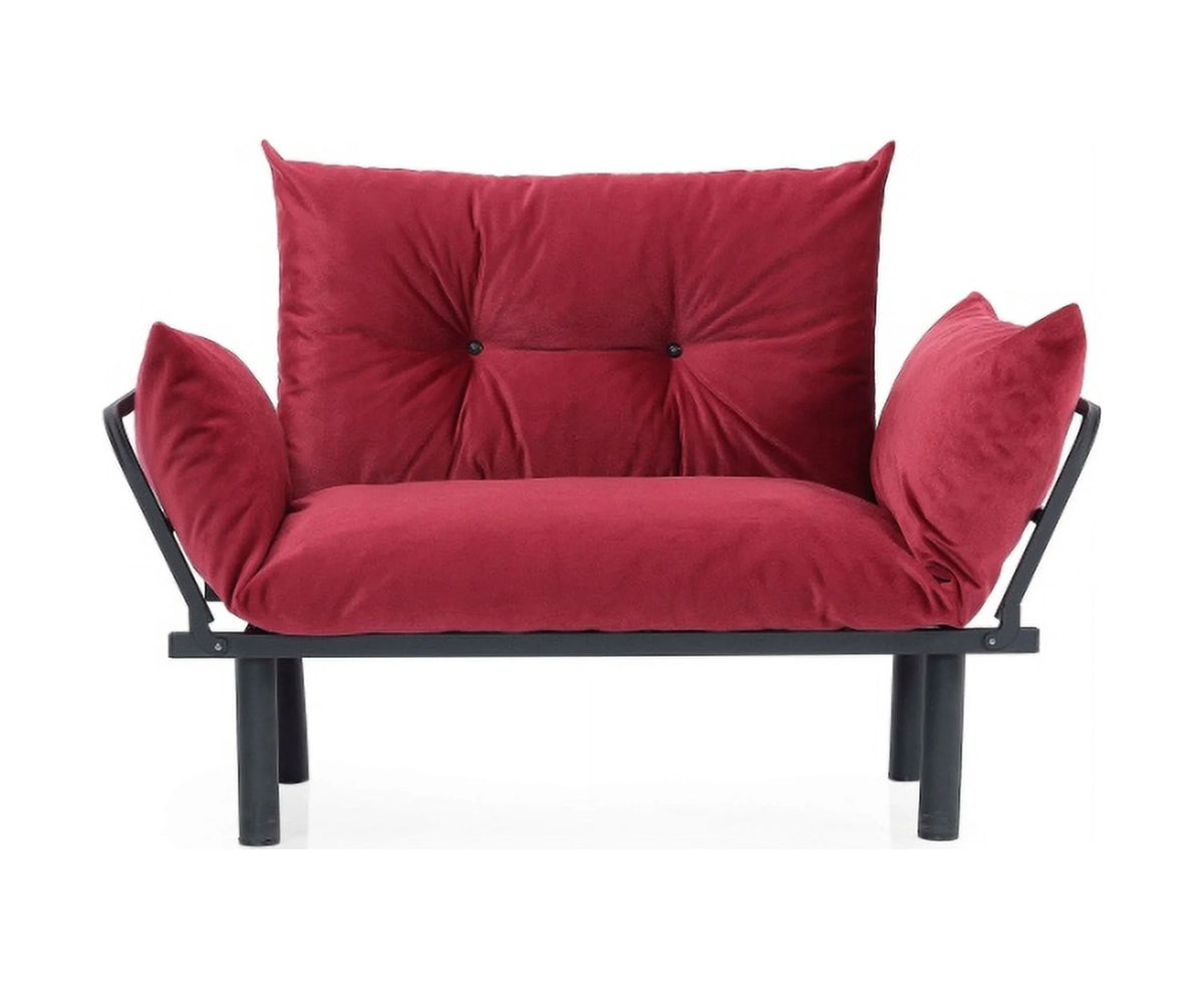JINS&VICO Futon Love Seats with Adjustable Backrest, 2 Seat Convertible Sofa for Living Room, Small Space, Offices, Dorm, Studio,Sofa Chair(Pink)