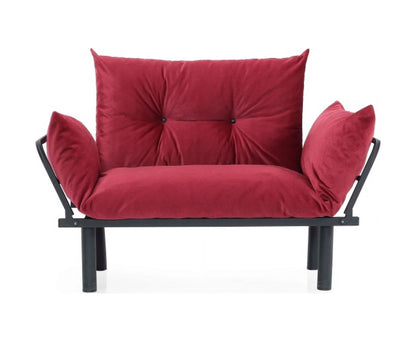 JINS&VICO Futon Love Seats with Adjustable Backrest, 2 Seat Convertible Sofa for Living Room, Small Space, Offices, Dorm, Studio,Sofa Chair(Pink)