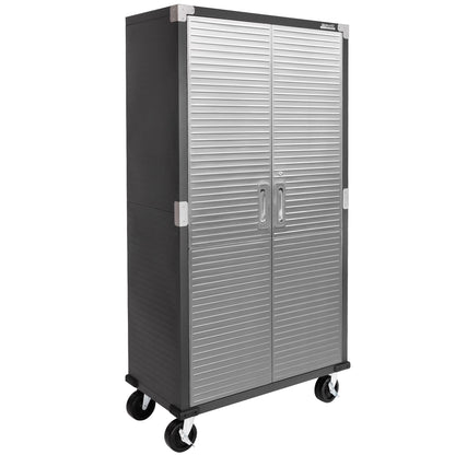 Seville Classics UltraHD Steel Body Lockable Storage Filing Cabinet Organizer Locker Shelving Unit 36" W x 18" D x 72" H, Granite