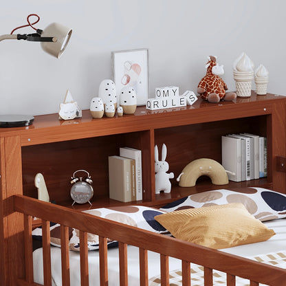 Euroco Wood Twin Size Platform Bed with Storage Headboard and Drawers, Low Profile Bed with Guardrails for Kids and Toddlers, White
