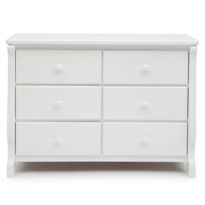 Delta Children Universal 6 Drawer Dresser with Interlocking Drawers - Greenguard Gold Certified, Grey