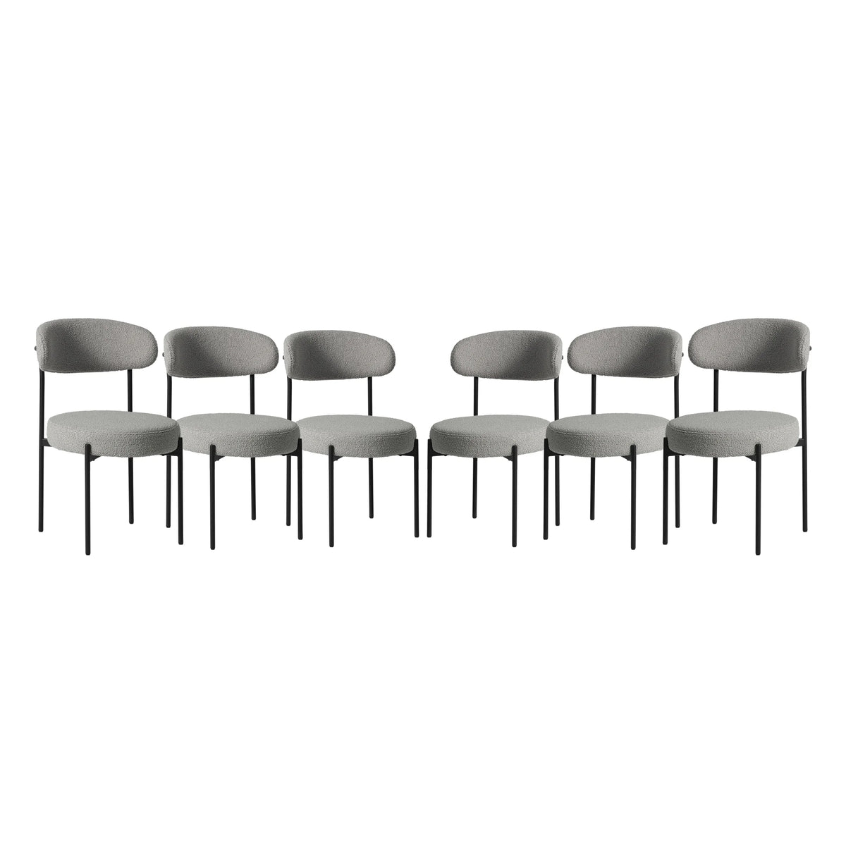 WestinTrends Alexandria Mid-Century Modern Upholstered Sherpa Round Dining Chairs (Set of 4), Sunset Gold