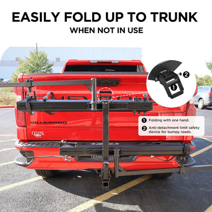 Young Electric Ebike Rack, 200lb Capacity, Alloy Steel Hitch Mount, Fits 5-Inch Fat Tire Bikes, 2-Inch Receiver