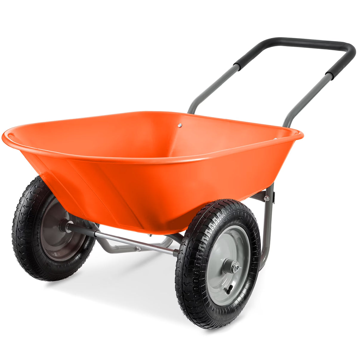 Best Choice Products Dual-Wheel Home Wheelbarrow Yard Garden Cart for Lawn, Construction - Green