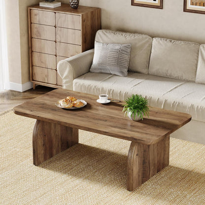 Tribesigns Rectangle Coffee Table, 47-Inch Wood Rectangular Living Room Table