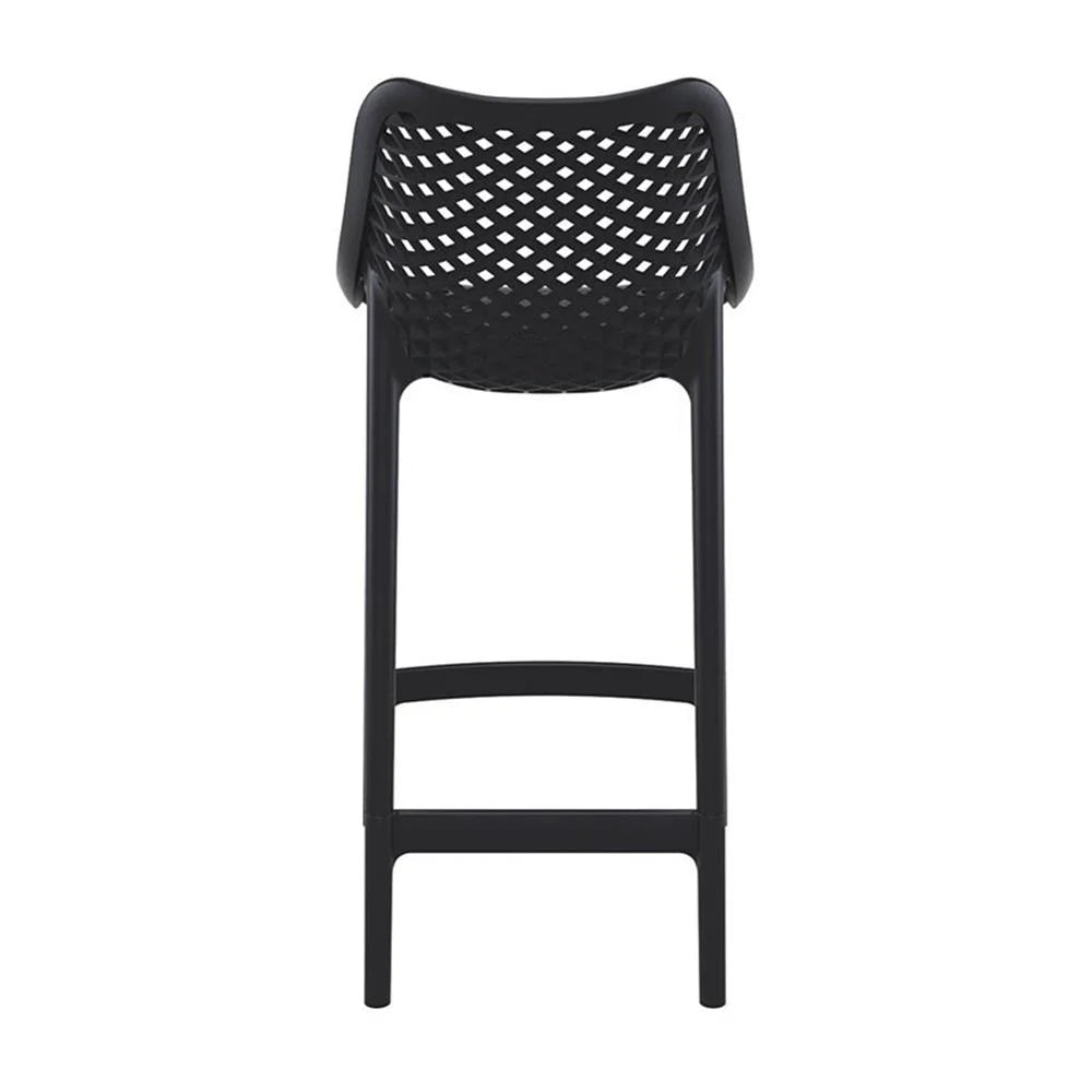 Home Square Polypropylene Patio Bar Stool in Taupe - Set of 2
