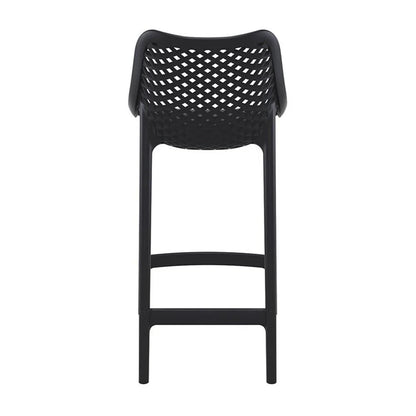 Home Square Polypropylene Patio Bar Stool in Taupe - Set of 2