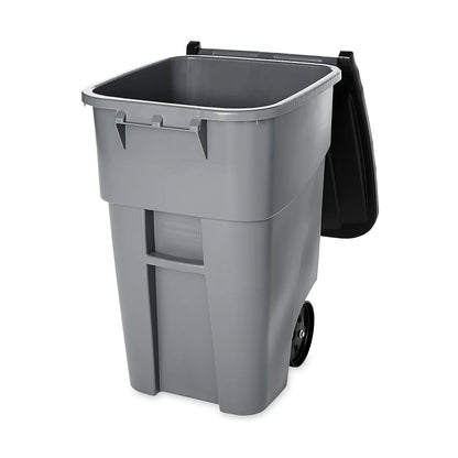 Rubbermaid Commercial Brute Rollout Container Square Plastic 50gal Gray 9W27GY